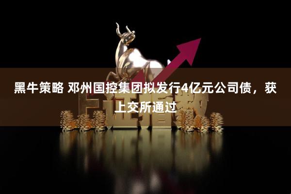 黑牛策略 邓州国控集团拟发行4亿元公司债，获上交所通过
