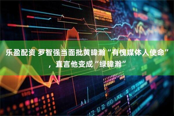 乐盈配资 罗智强当面批黄暐瀚“有愧媒体人使命”，直言他变成“绿暐瀚”
