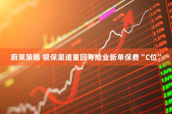蔚莱策略 银保渠道重回寿险业新单保费“C位”